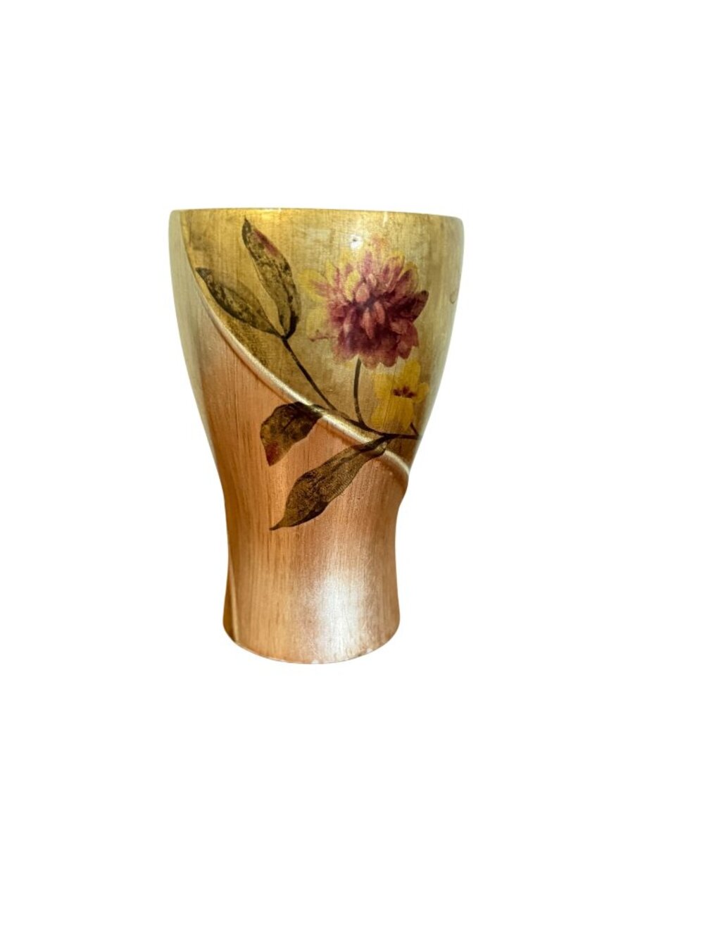 Croscill Floral Vase Tumbler Tapered Design Home Decor Silver Platinum Accents